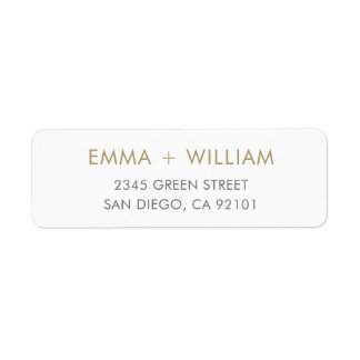 Gold & White Minimalist Return Address Label