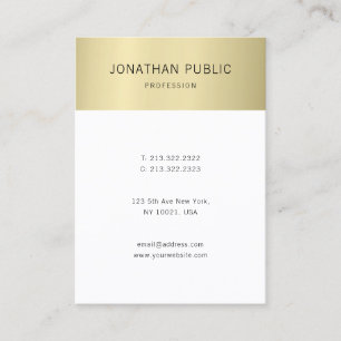 Gold White Minimalist Template Professional Modern Business Card