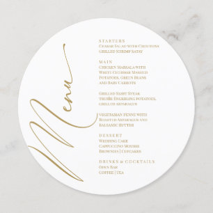 Gold & White Modern Elegant Menu bohemian