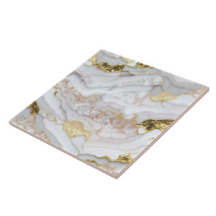 Gold White Modern Marble Agate Collection Tile