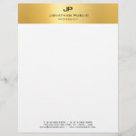 Gold White Modern Monogram Simple Template Letterhead<br><div class="desc">Gold White Modern Monogram Simple Template Elegant Letterhead.</div>