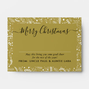 Gold White Motif Merry Christmas Money Enveloppe
