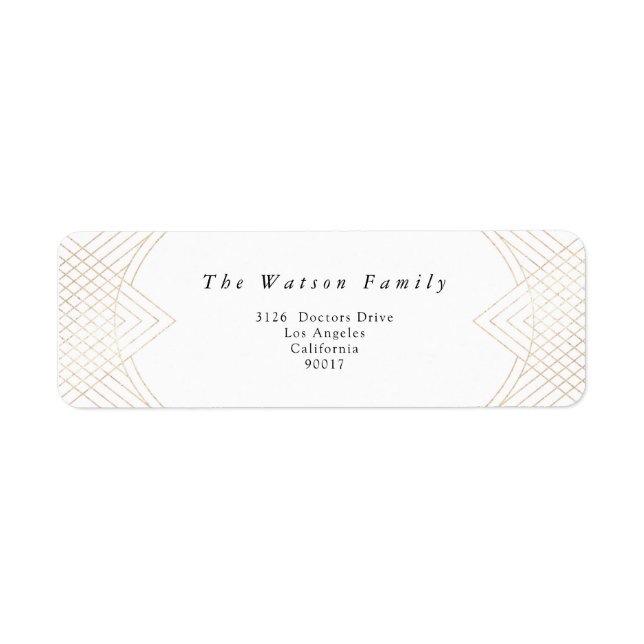 Gold White Oval Geometric Art Deco Gatsby Wedding (Front)