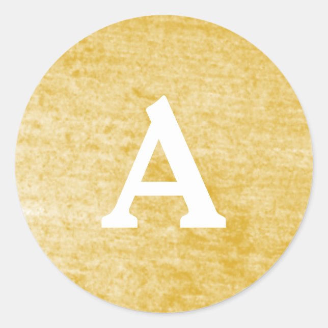 Gold & White Personalized Monogram Envelope Seal (Front)