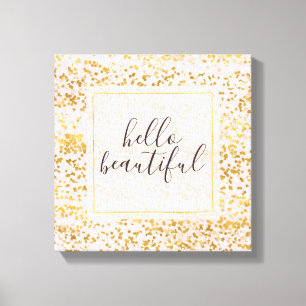 Gold White Pink Confetti Canvas Print
