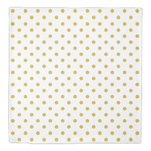 Gold White Polka Dots Duvet Cover