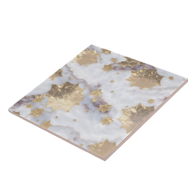 Gold White Popular Marble Agate Collection Tile (Side)