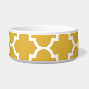 Gold White Quatrefoil Moroccan Pattern