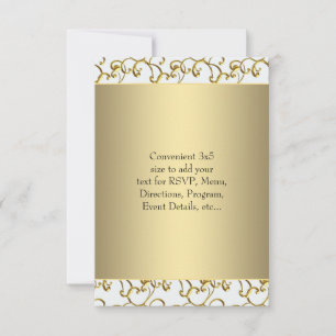 Gold White RSVP Card