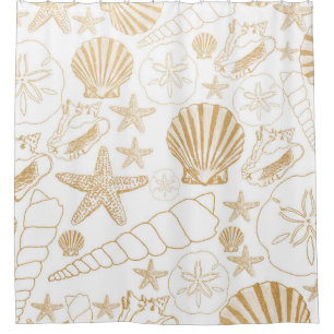 Gold White Sea Shells modern bathroom decor