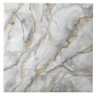 Gold White Silver Marble Pretty Tile