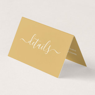 Gold & White Simple Script With Photo Detail Card