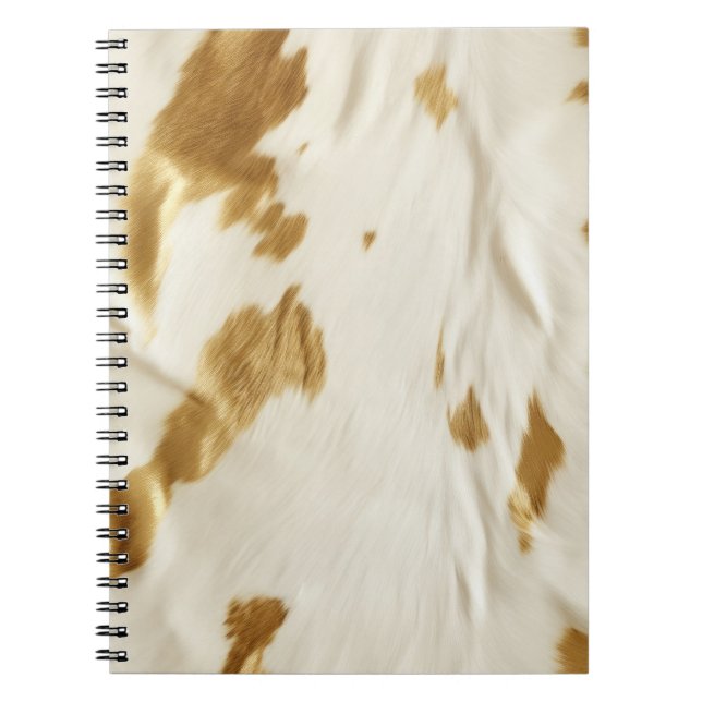 Gold White Southwest Cowhide Notebook (Front)