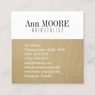 Gold white split stylish cover square business card