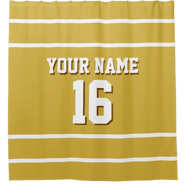Gold White Stripes Sports Jersey (Front)