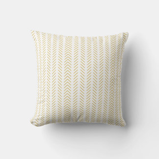 Gold White Throw Pillow