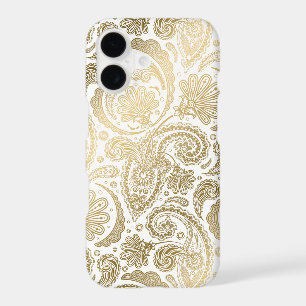 Gold & White Vintage Damasks Paisley Lace