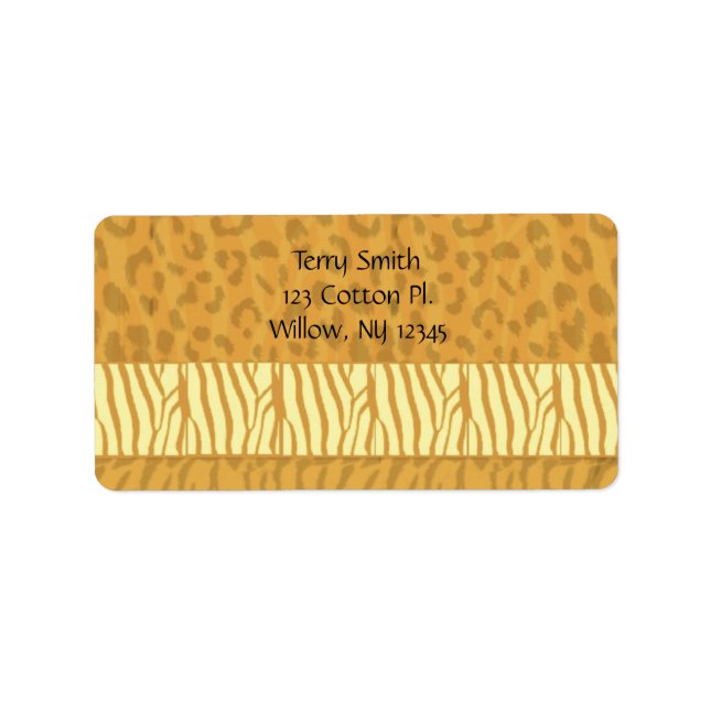 Gold Wild Animal Fur Pattern Label (Front)