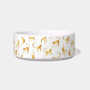 Gold Wild Monkey Tropical Jungle Bowl