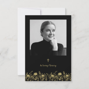 Gold Wildflowers & In Loving Memory Quote Funeral