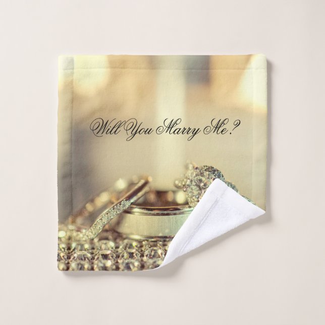 Gold Will You Marry Me Parties scintillant Proposi (Gant de toilette)