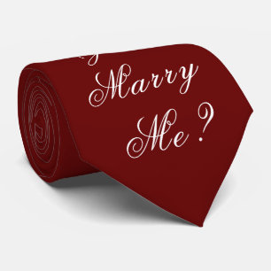 Gold Will You Marry Me Proposal Script Elegant Red Tie