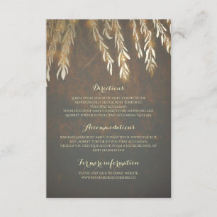 Gold Willow Tree Branches Wedding Details Insert