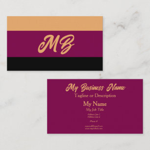 Gold Wine and Black Colour Blocks Generic Business Card