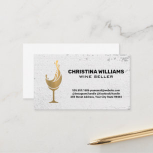 Gold Wine Glass Textured Background Appointment Card