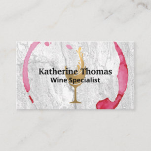 Gold Wine Splash Logo Wine Stain Slate Backgroun Business Card