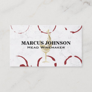 Gold Wine Splash Marble Wine Stains Business Card