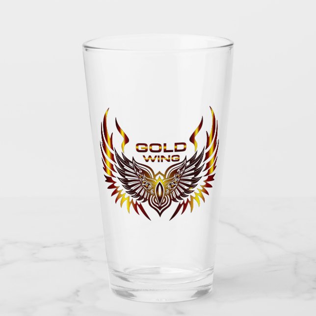 Gold Wing Drinkware Glass (Front)
