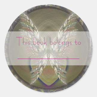 Gold Winged Heart Classic Round Sticker