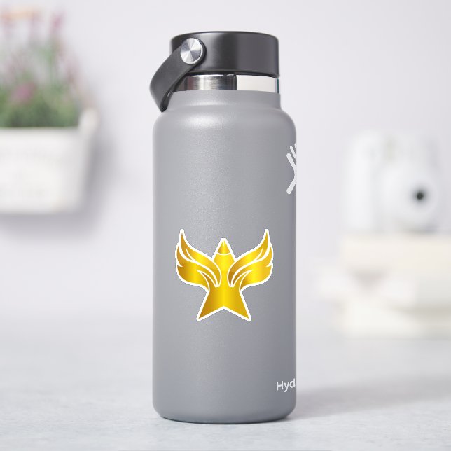 Gold Winged Star Freedom and Heraldry (HydroFlask)