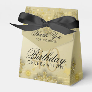 Gold Winter 40th Birthday Thank You Favor Box