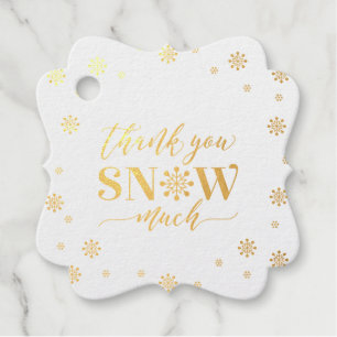 Gold Winter Snow Birthday, Baby Shower Thank you Favour Tags
