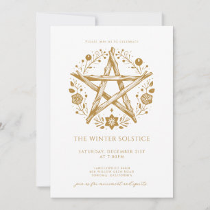 Gold Winter Solstice Party Invitation