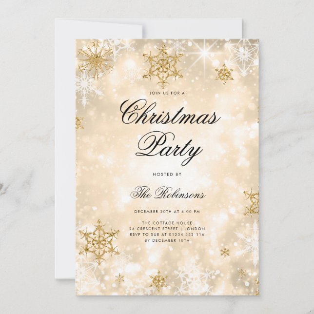 Gold Winter Wonder Programme et menu des Invitatio (Devant)