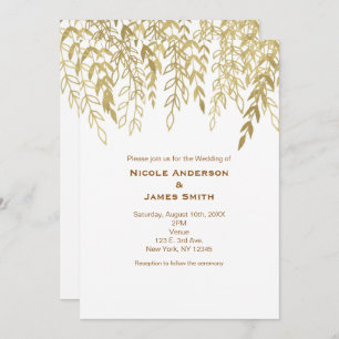 Gold Wispy Branches Rustiques Invitations de maria