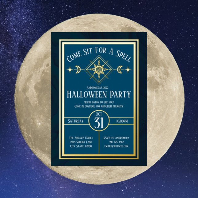 Gold Witchy Mystic Tarot Sun & Moon Halloween (Creator Uploaded)