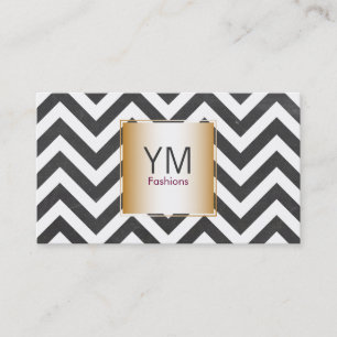 Gold with Chevron Pattern Contemporary Business Card