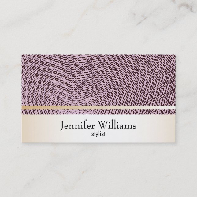 Gold with Guilloche Pattern Business Card (Front)