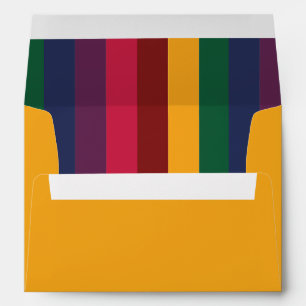 Gold with Rainbow Stripes Envelopes with Address