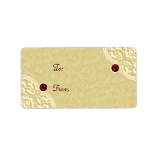 Gold with Red Holiday Gift Labels