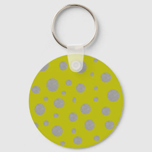 Gold with Silver Polka Dots Keychain