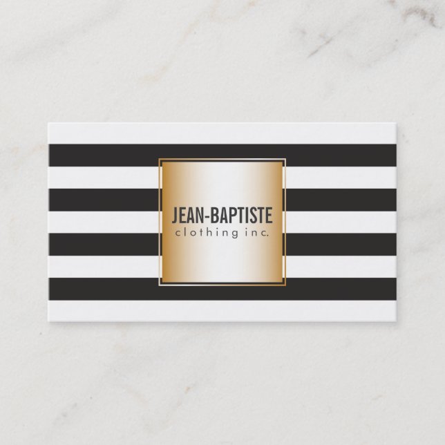 Gold with Stripes Business Card (Front)