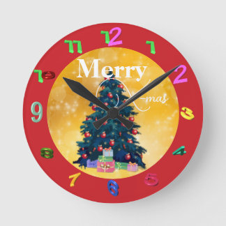 Gold with X-mas Wall Clock