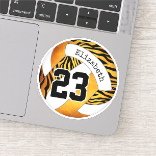 gold with zebra pattern personalized volleyball