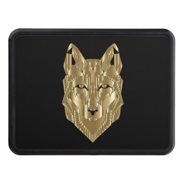 Gold Wolf Hitch Cover (Front)