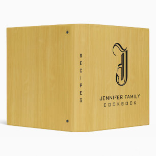 Gold Wood Grain Cooking Monogram Binder